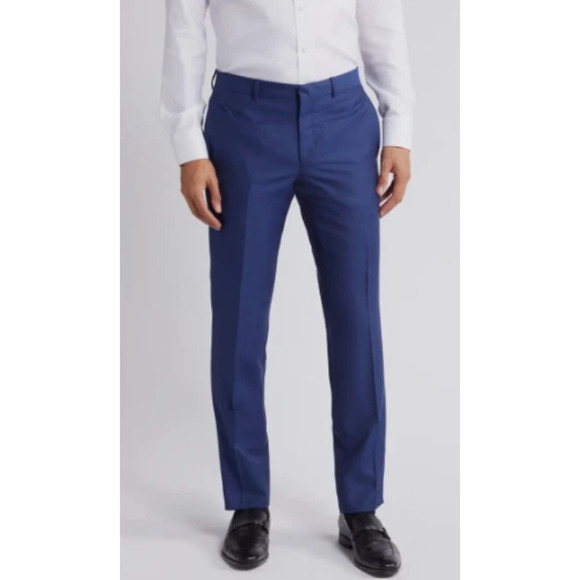 Ted Baker Mens Pants Trouser Roger Wool Navy Extra Slim Fit 37 Long New - Picture 1 of 8